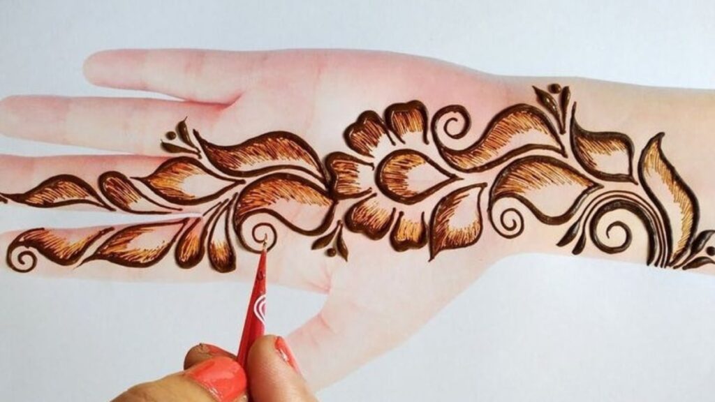 Arabic Mehndi Design Simple Front Hand