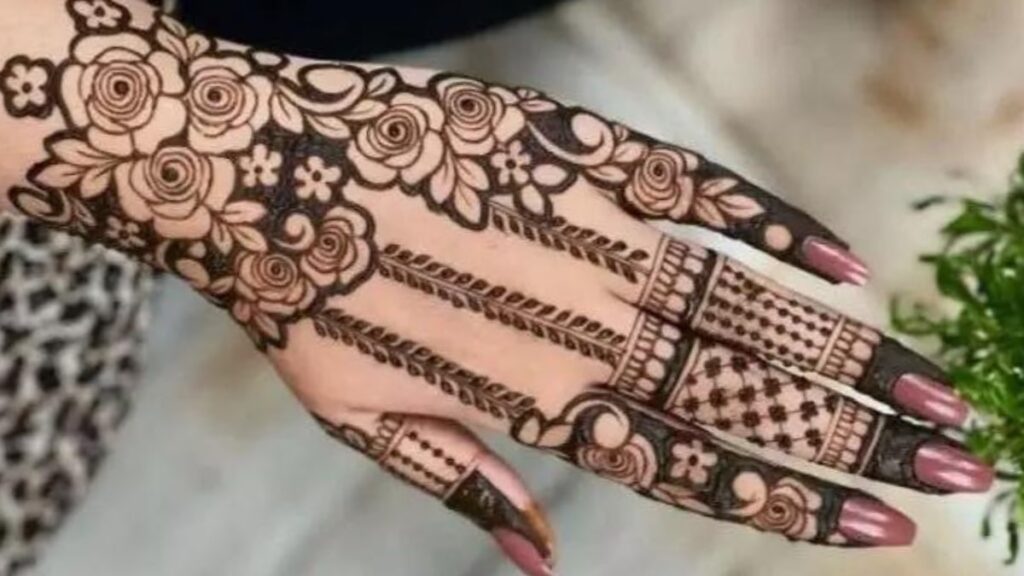 gulab wali mehandi design