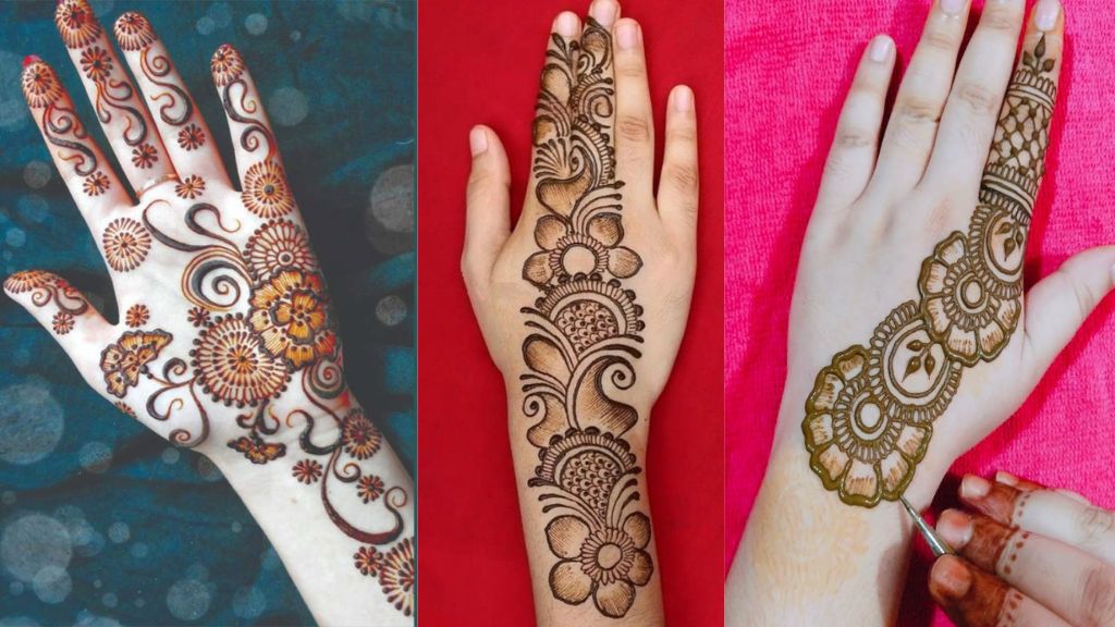 Simple classical Arabic mehndi design 