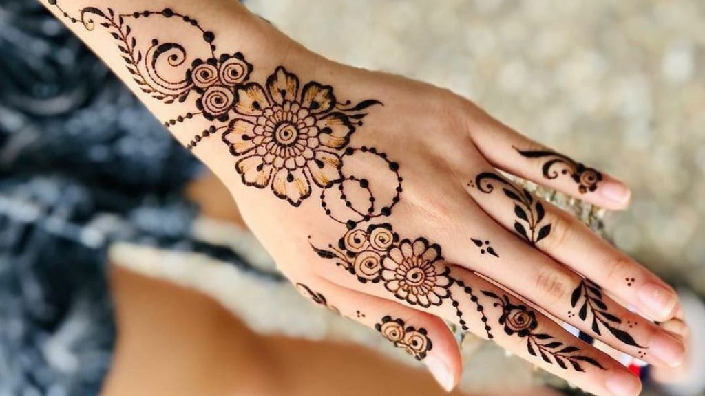 Mehndi Design for Backside Hand