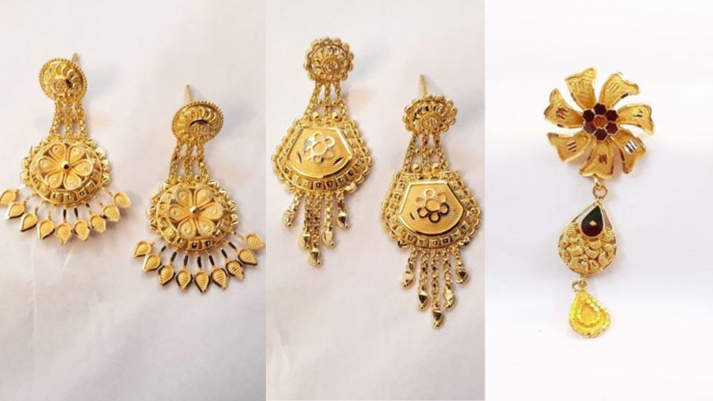 gold earrings design for girl