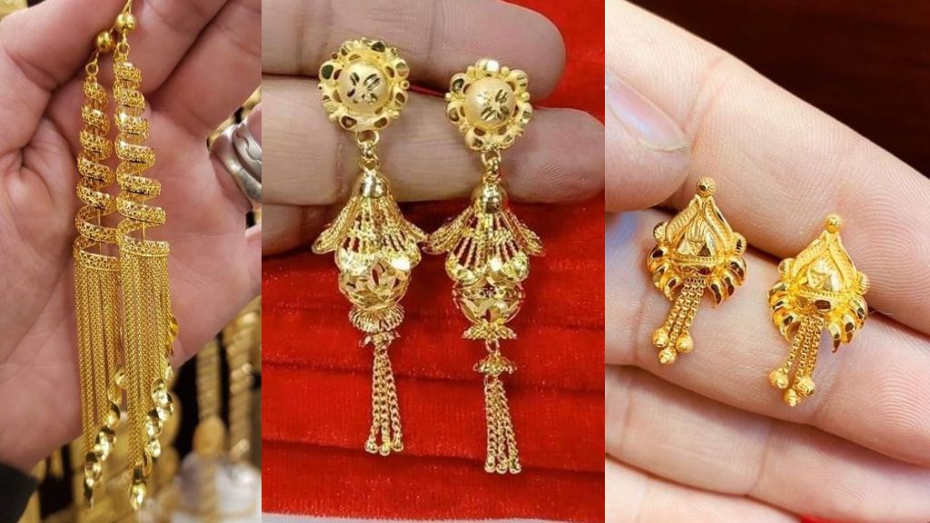 gold earrings design