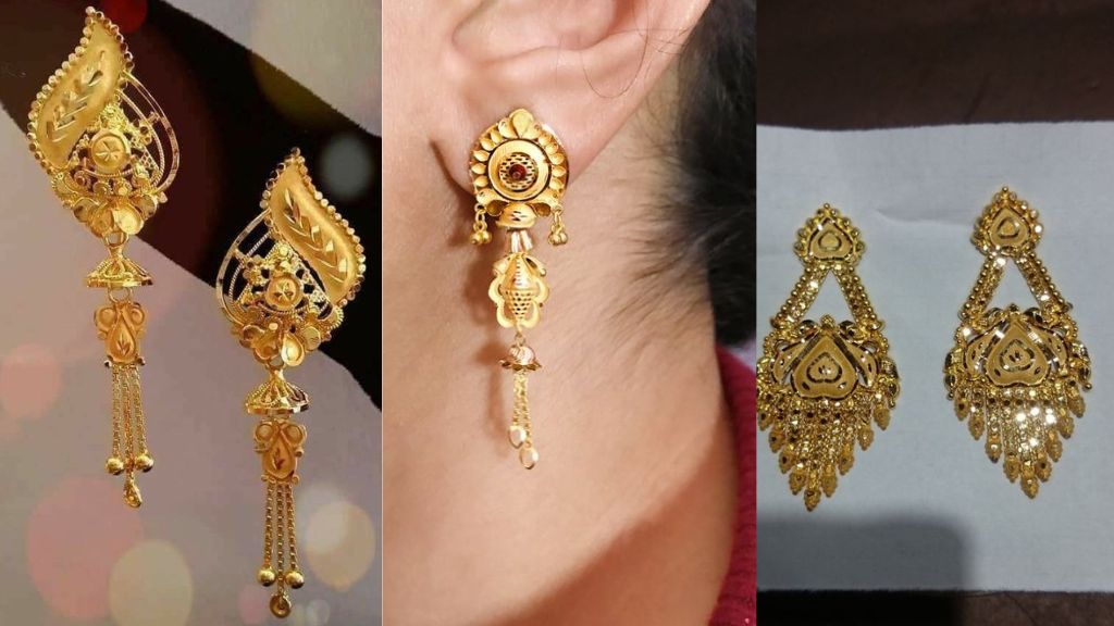 gold earrings design