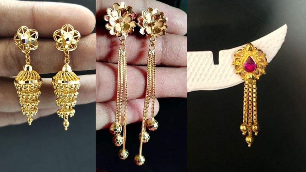 gold earrings design