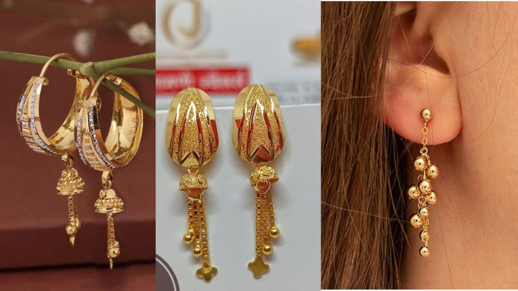 gold earrings design