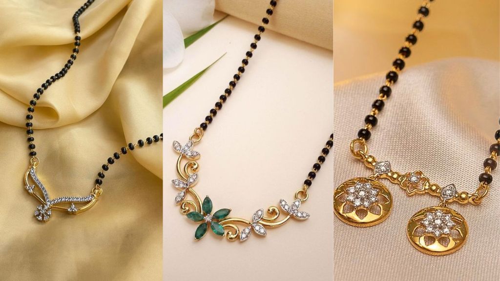 fancy short mangalsutra designs