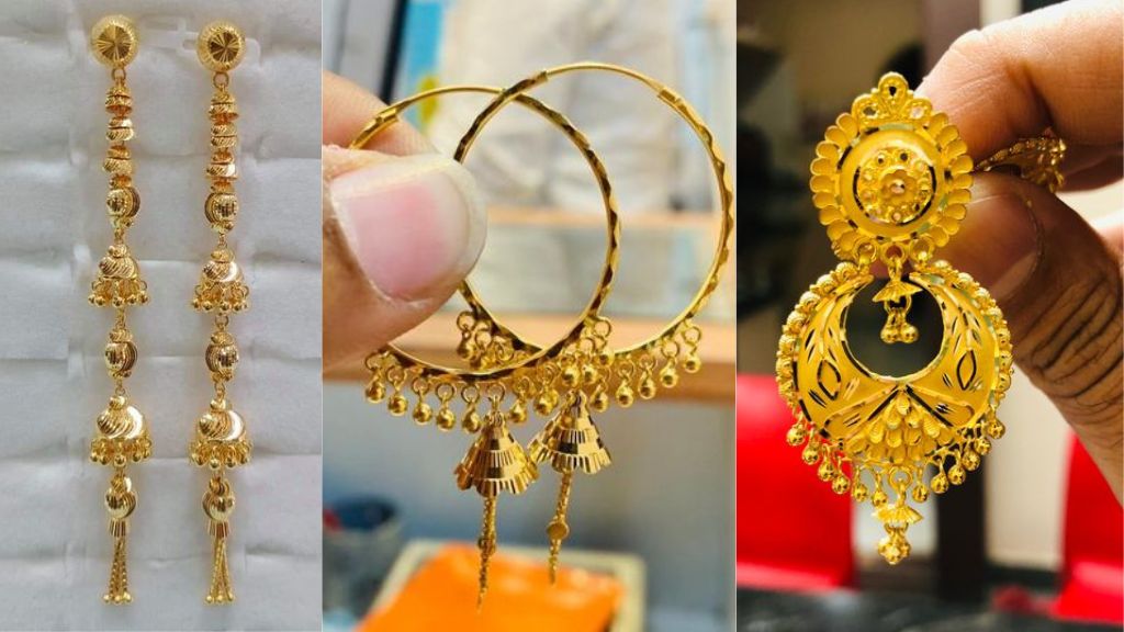 gold earrings design