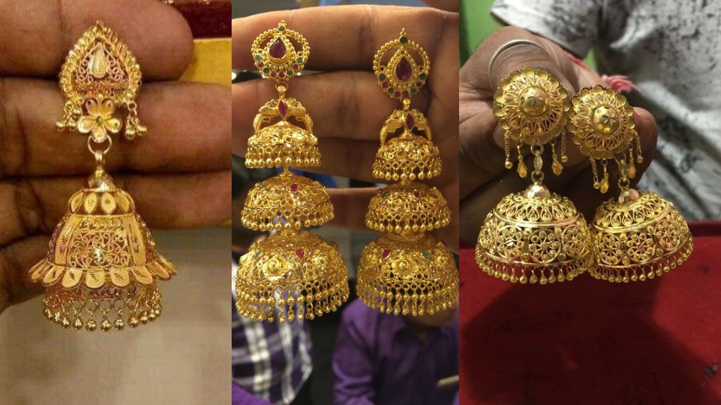 Bridal Gold Jhumka Design