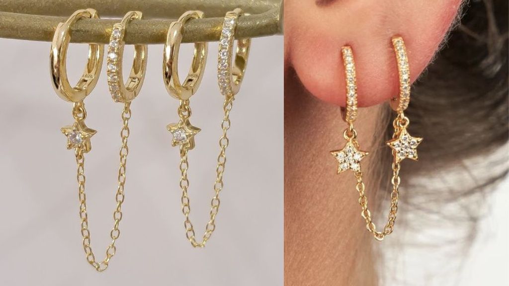 Gold Chain Earrings Design