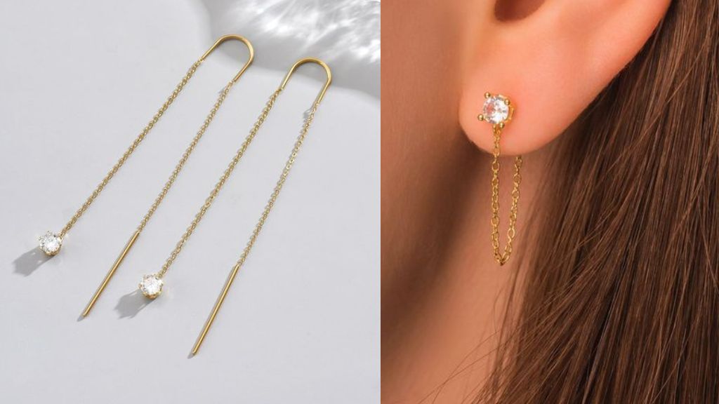 Gold Chain Earrings Design