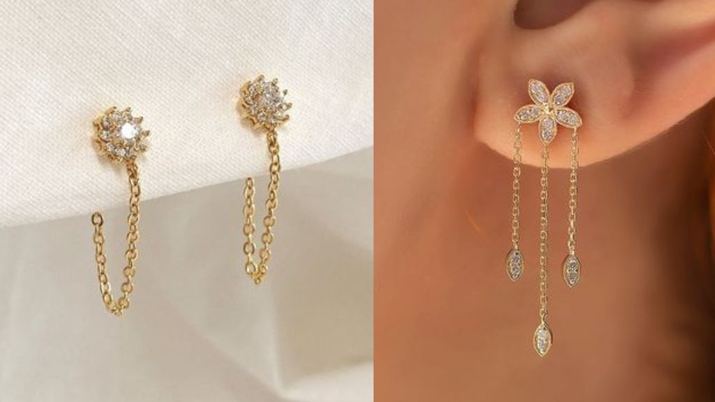 Gold Chain Earrings Design