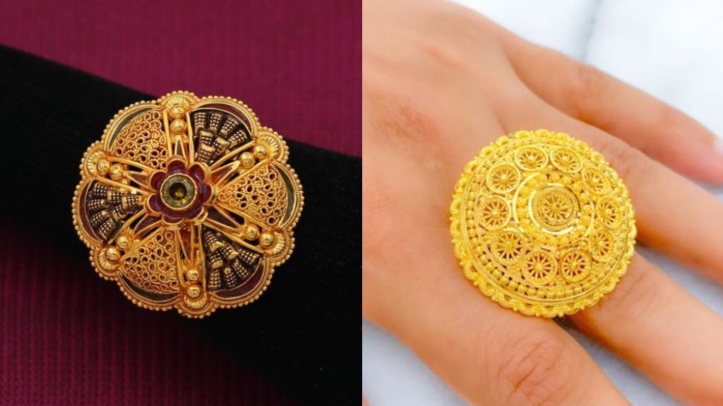 Flower Design Gold Ring