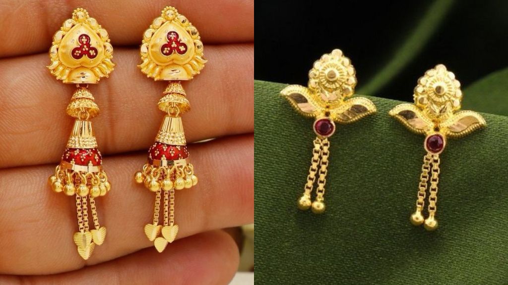 2 Gram Gold Earrings New Design