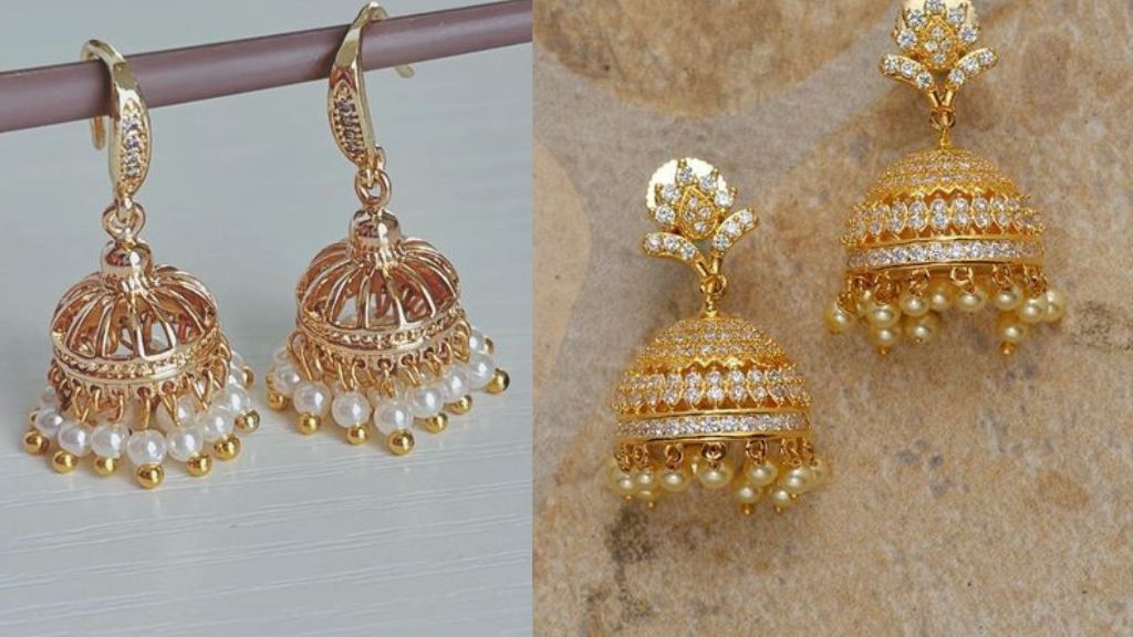 Jhumka Earrings Gold for Women