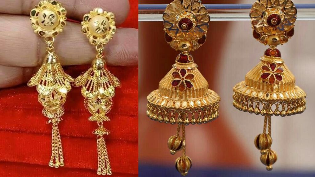 Jhumka Earrings Gold for Women