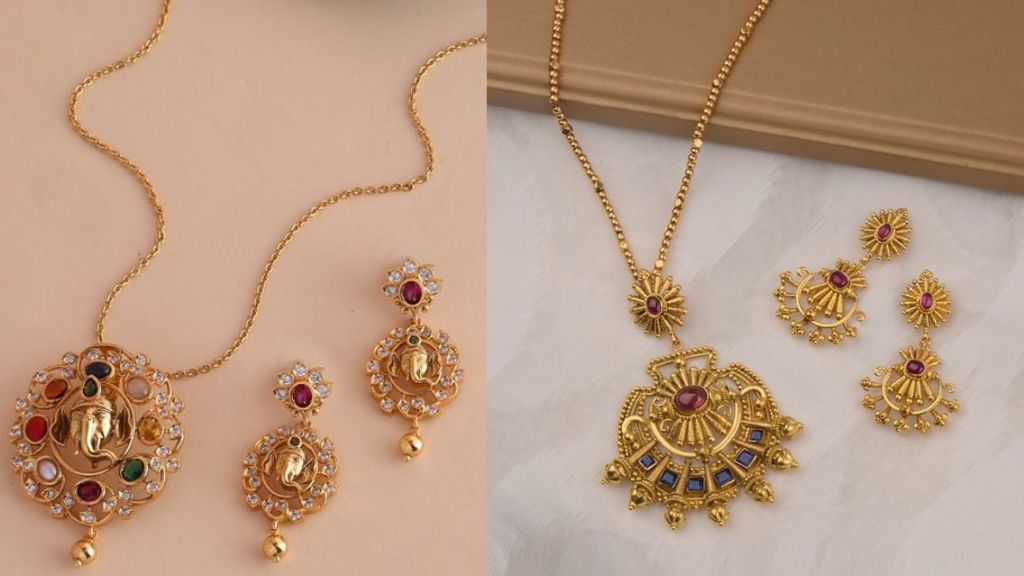 Pendant Earrings Gold