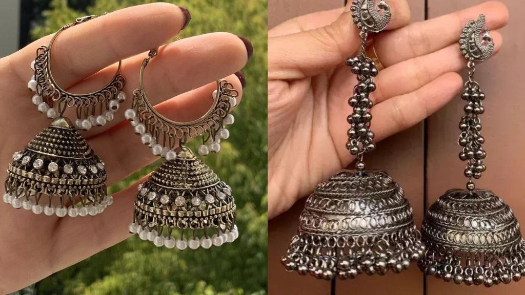 Oxidised Earrings Jhumka