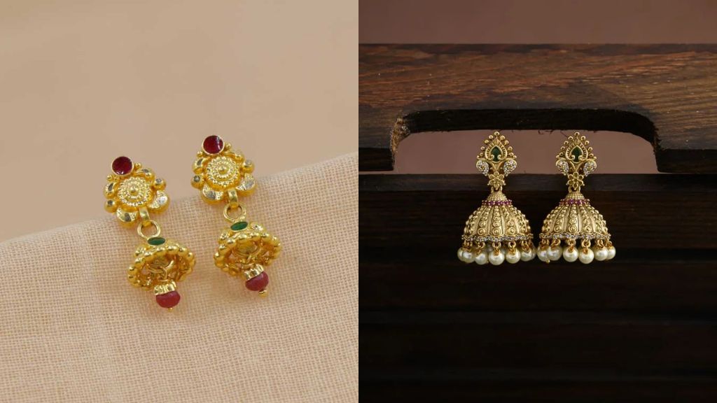 Jhumka Earrings Gold for Women