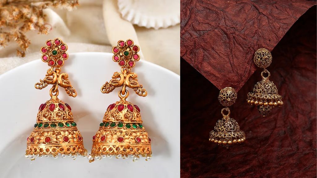 Jhumka Earrings Gold for Women