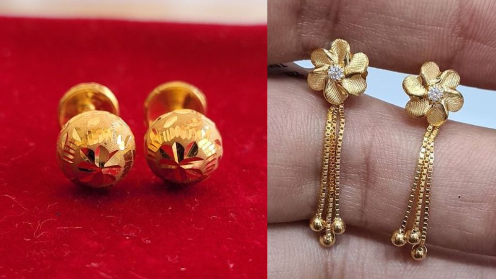 22k Gold Earrings for Girls