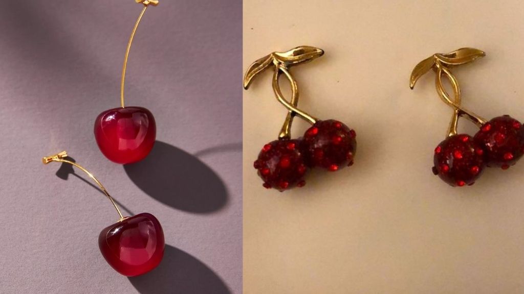 Ruby Earrings Gold