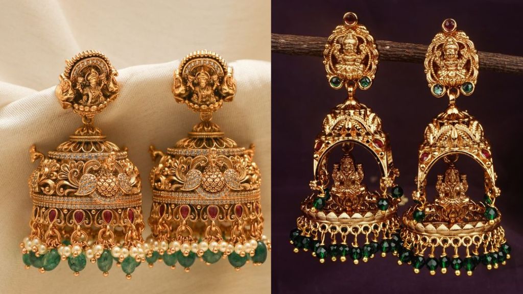 Temple Jhumka Earrings