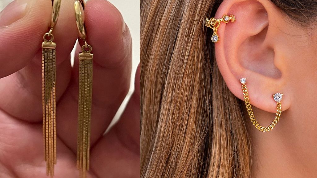 Simple Gold Chain Earrings