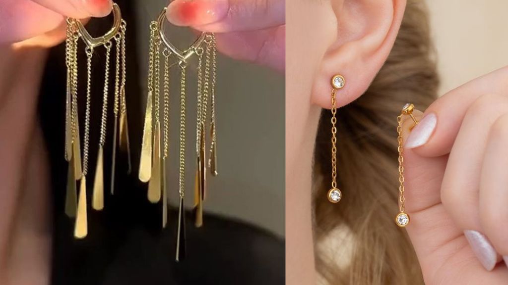 Simple Gold Chain Earrings