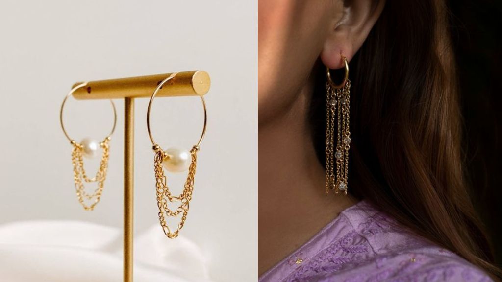 Simple Gold Chain Earrings