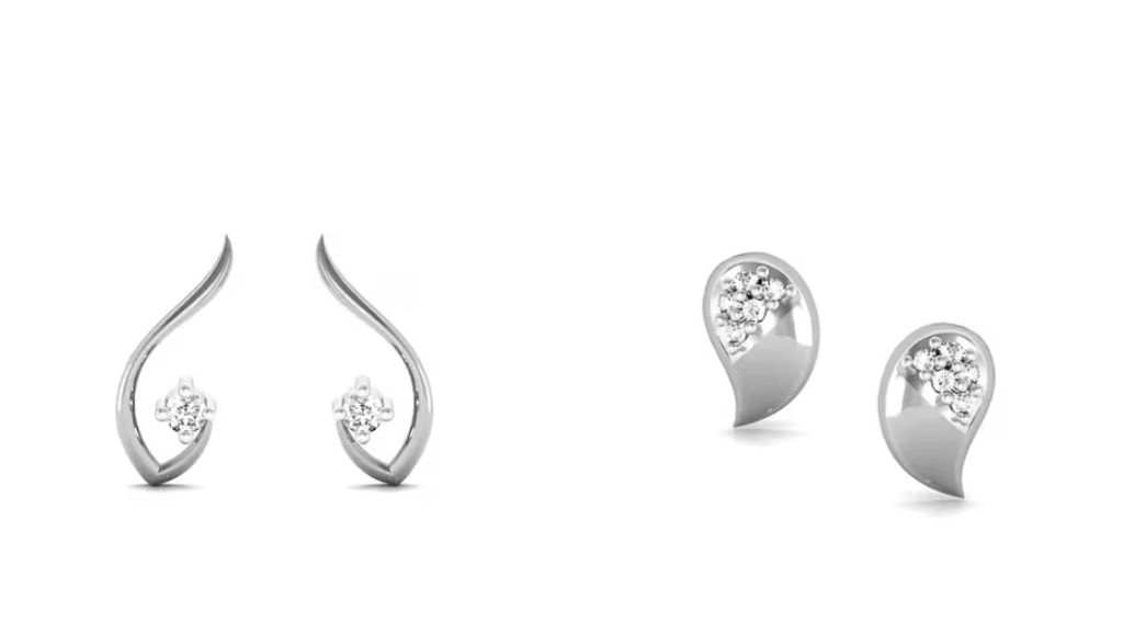 White Gold Stud Earrings