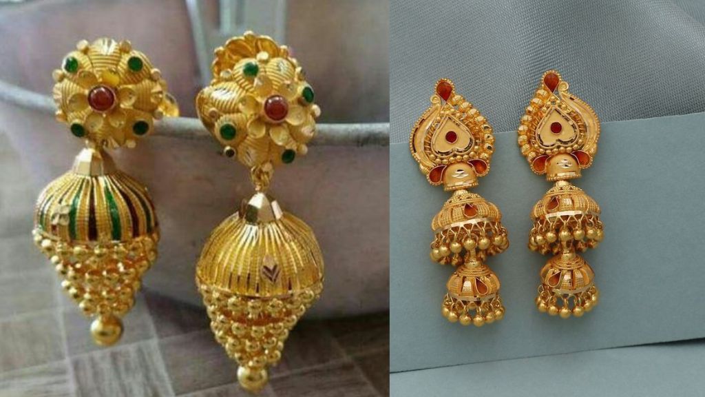 2 Layer Jhumka Design Gold