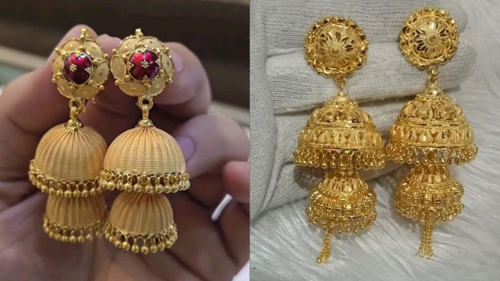 2 Layer Jhumka Design Gold