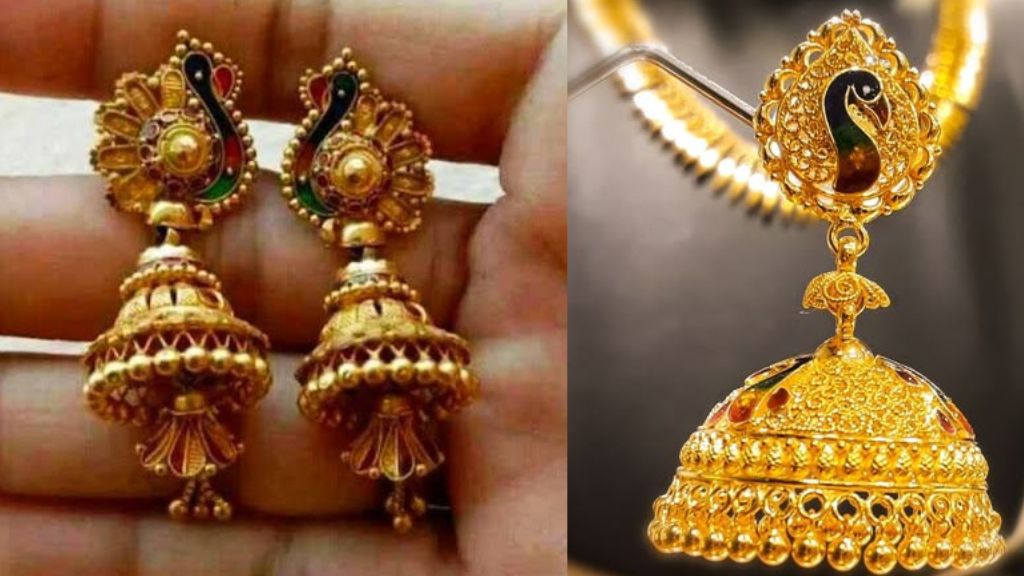 Peacock Earrings Gold