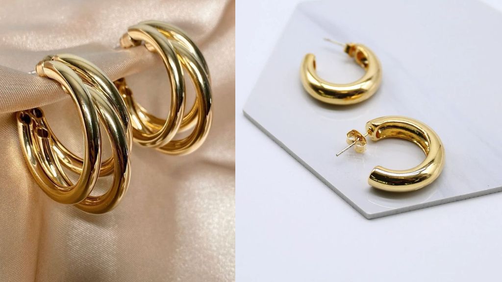 Half Hoop Earrings Gold