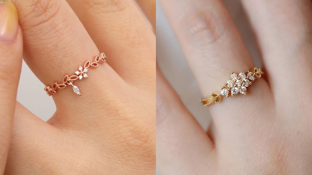 Thin Gold Ring Design for Girl