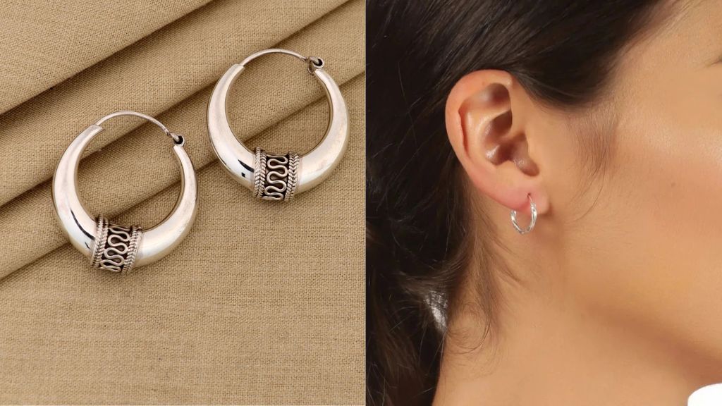 Silver Huggie Earrings