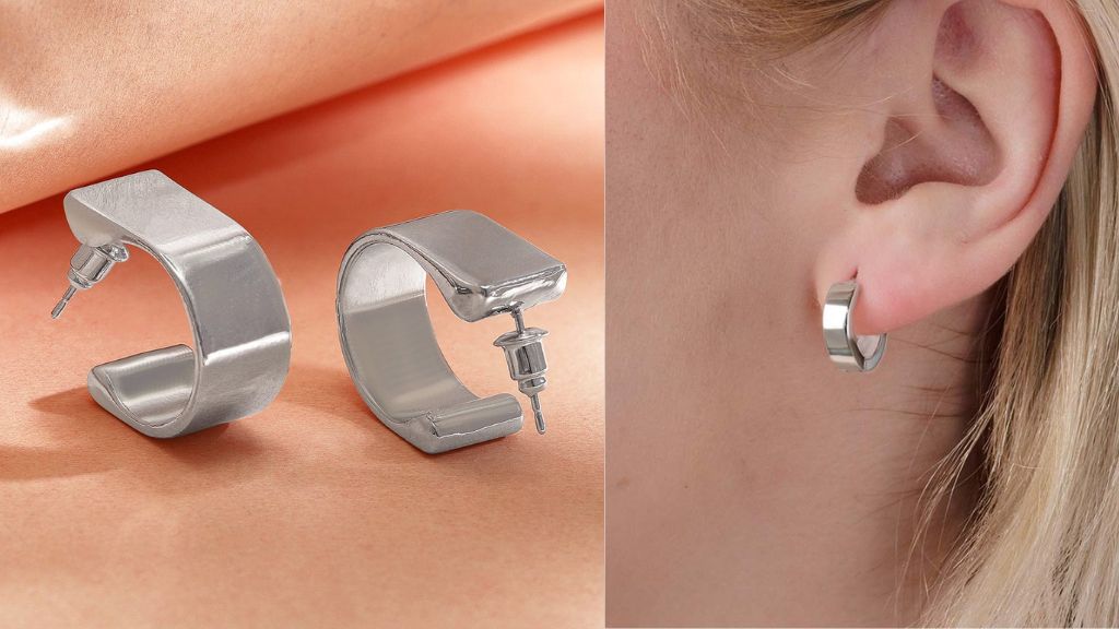Silver Huggies Earrings Designs