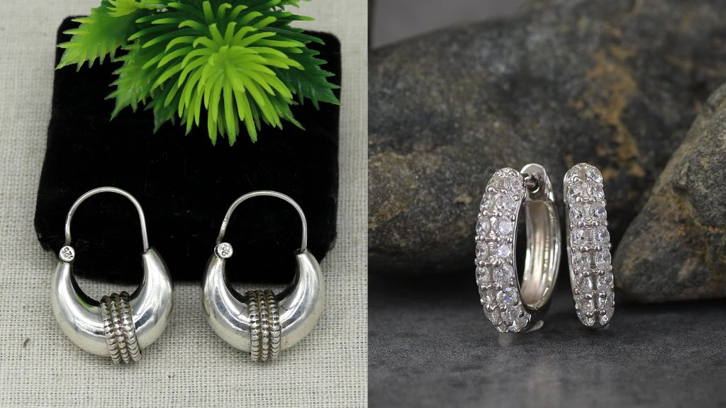 Silver Huggies Earrings Designs