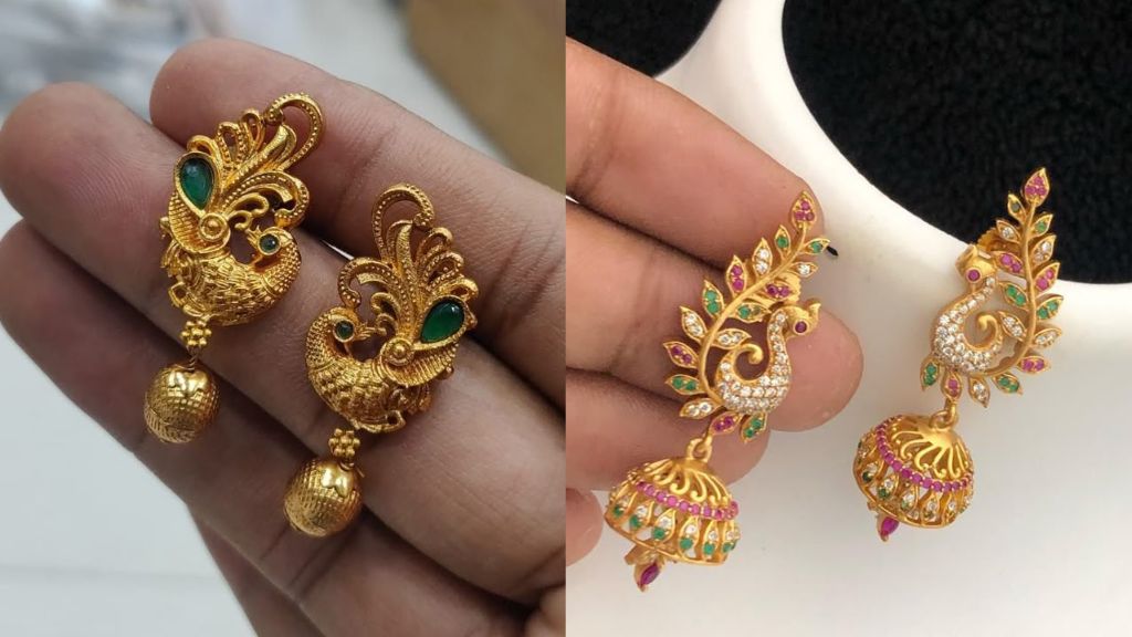 Peacock Earrings Gold