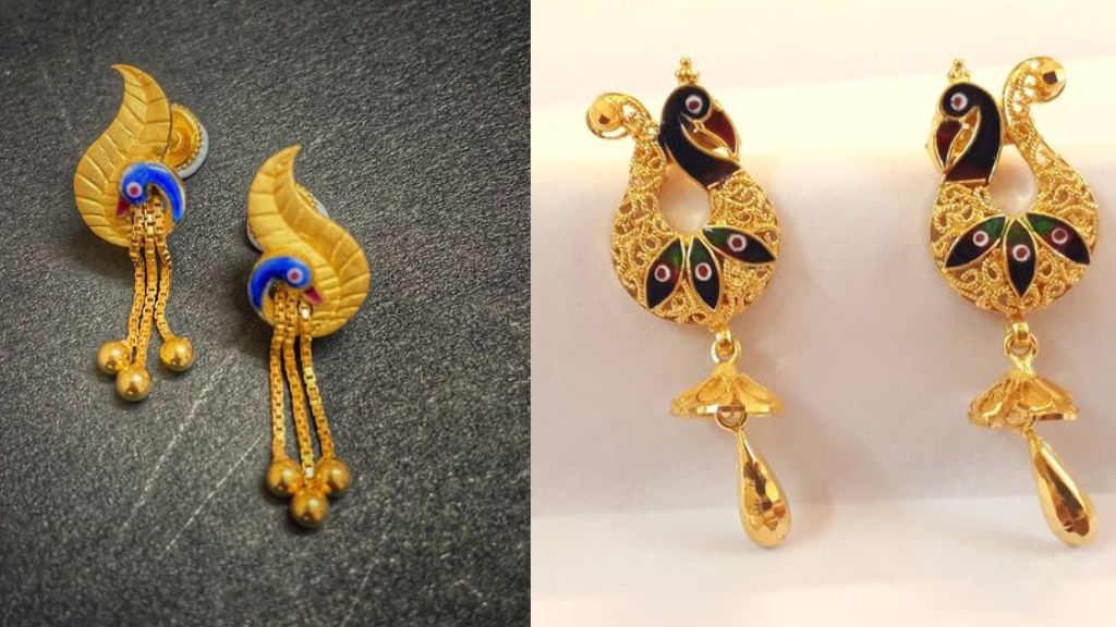 Peacock Earrings Gold
