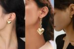 Heart Shape Gold Earrings