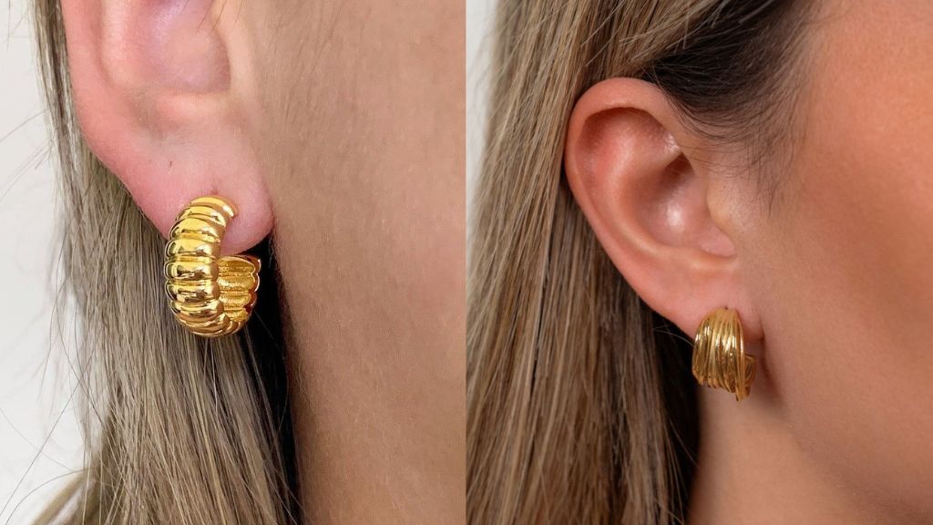 Half Hoop Earrings Gold