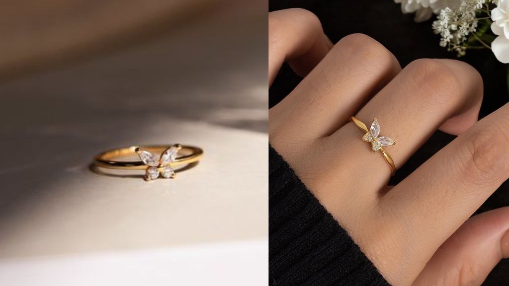 Thin Gold Ring Design for Girl