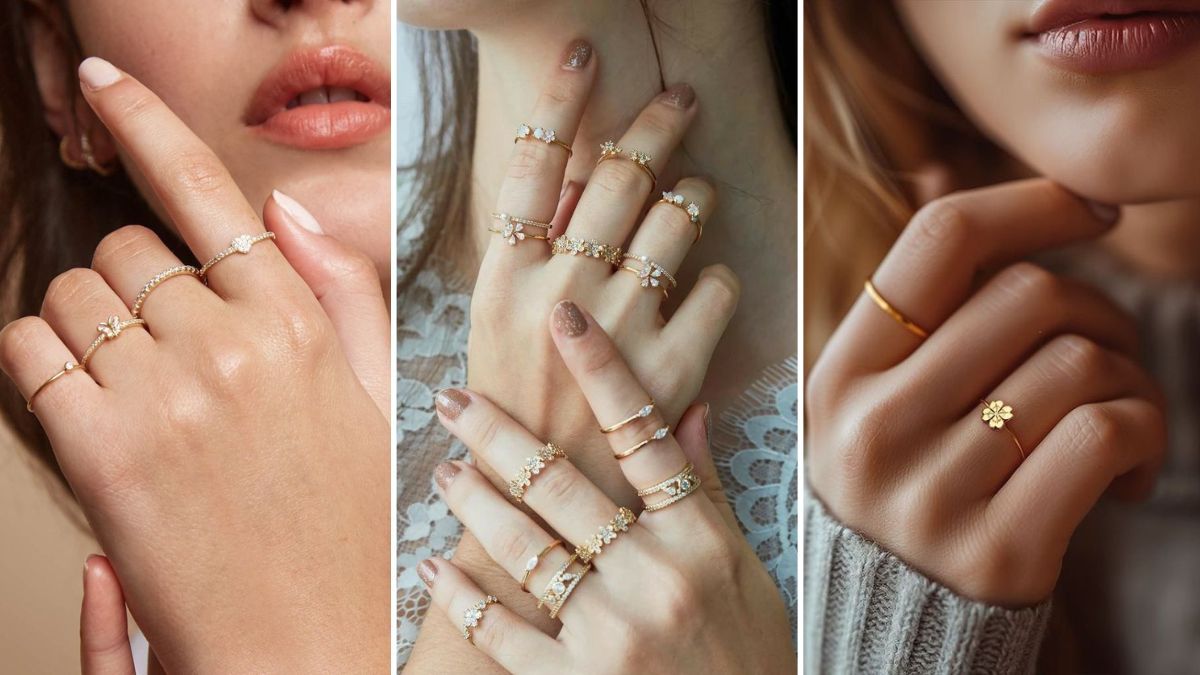Thin Gold Ring Design for Girl