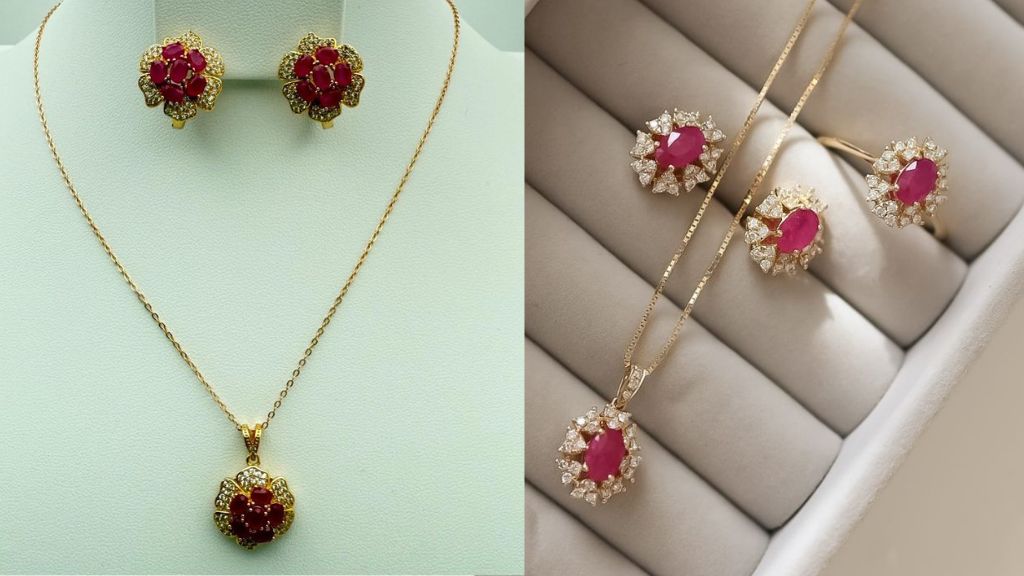Gold Pendant Set for Women