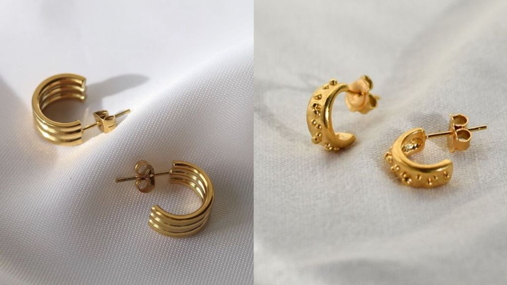 Half Hoop Earrings Gold