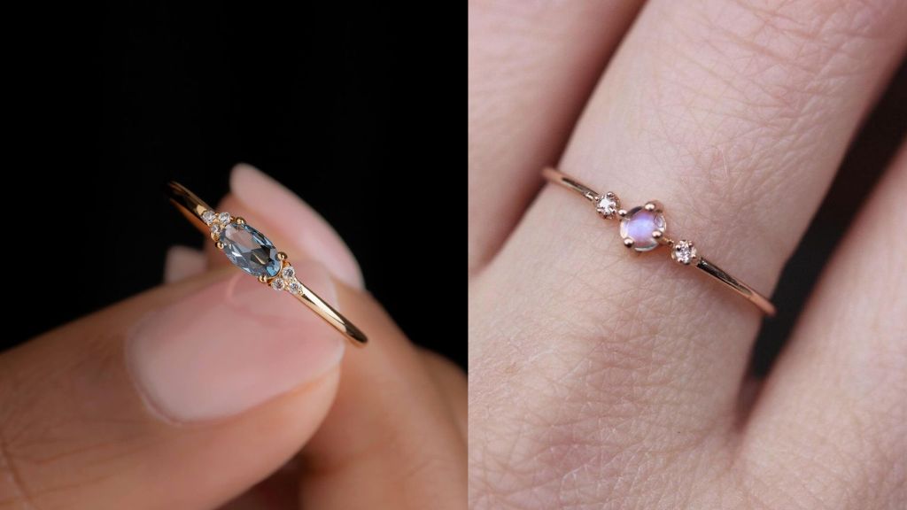 Thin Gold Ring Design for Girl