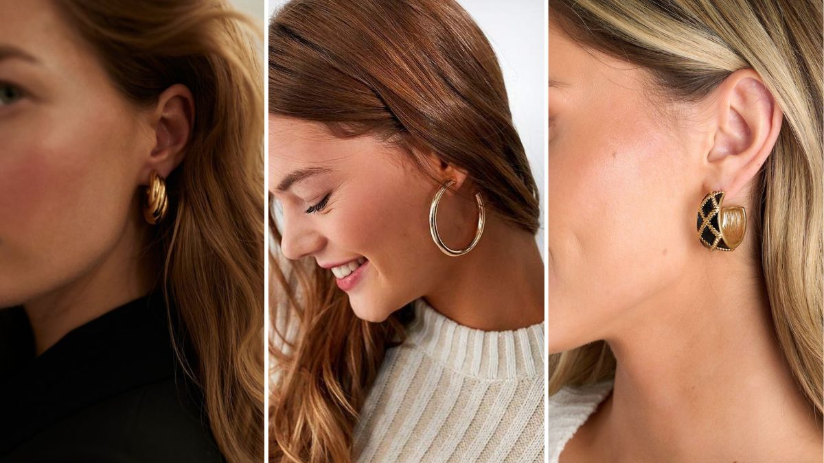 Half Hoop Earrings Gold